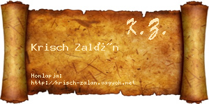 Krisch Zalán névjegykártya